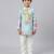 Blue floral printed cotton silk kurta set