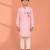 Pink printed cotton silk kurta set