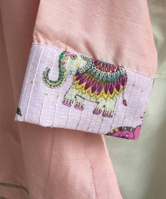 Pink printed cotton silk kurta set 5