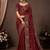 Burgundy Color Beautiful Sequence & Zari embroidery work Silk Blend Saree