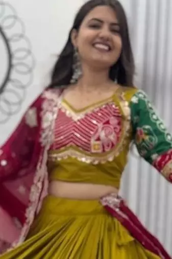 Navratri Special Gamathi Work Lehenga choli
