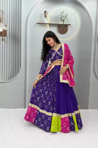 Navratri Special Gamathi Work Lehenga choli