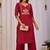  maroon dabu cotton kurti pant set