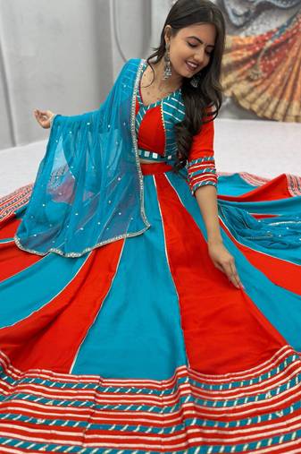 Navratri Special Gamathi Work Lehenga choli