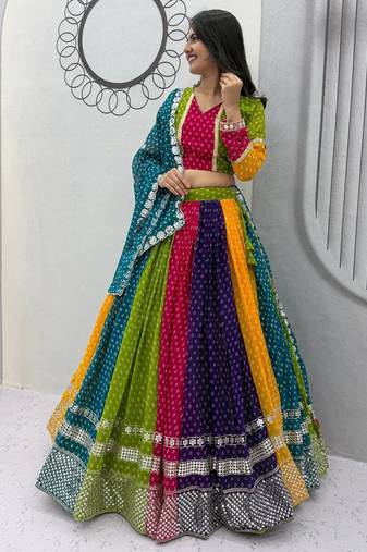 Navratri Special Gamathi Work Lehenga choli