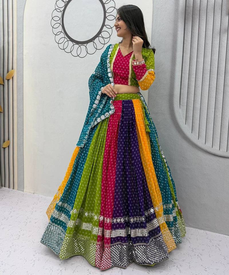 Navratri Special Gamathi Work Lehenga choli
