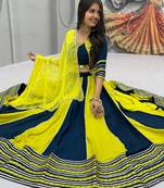 Navratri Special Gamathi Work Lehenga choli
