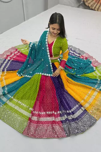 Navratri Special Gamathi Work Lehenga choli