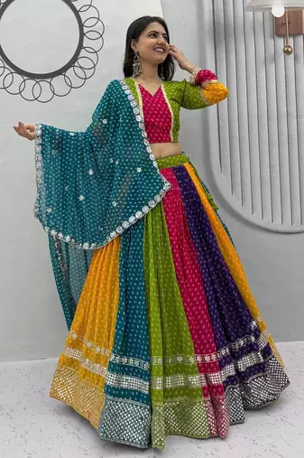 Navratri Special Gamathi Work Lehenga choli