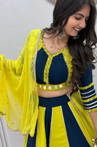 Navratri Special Gamathi Work Lehenga choli