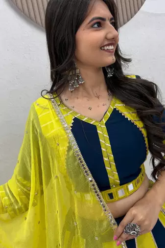 Navratri Special Gamathi Work Lehenga choli