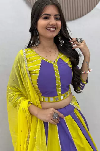 Navratri Special Gamathi Work Lehenga choli
