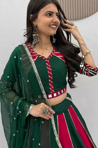 Navratri Special Gamathi Work Lehenga choli