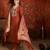 Elegant rust orange roman embroidered kurti pant set