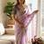 Lavender Color Sequance and Zari Embroidery Work Satin Saree