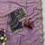 Lavender Color Sequance and Zari Embroidery Work Satin Saree