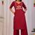  maroon dabu cotton kurti pant set