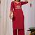  maroon dabu cotton kurti pant set
