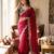 Red Color Sequance and Zari Embroidery Work Satin Saree