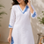 White blue embroidered kurti set