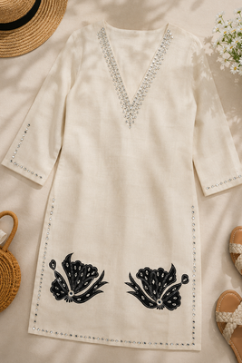 Fawn embellished kurti set 2