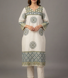 Off-white printed kurta set