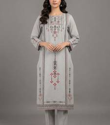 Grey embroidered kurta set