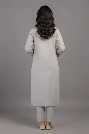 Grey embroidered kurta set