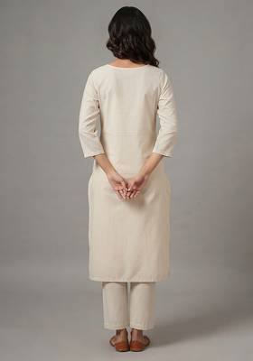 Off-white printed kurta set 1