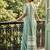 Sea green cotton silk blend saree with intricate woven border