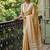 Mustard yellow cotton silk blend saree with intricate woven border