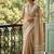 Mustard yellow cotton silk blend saree with intricate woven border
