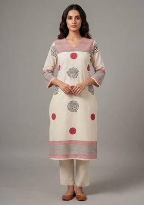 Off-white printed kurta set 2