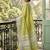 Lime green cotton silk blend saree with intricate woven border