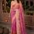 pink & peach chanderi geometric printed ready to wear saree
