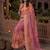 pink & peach chanderi geometric printed ready to wear saree