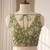 olive green & white chanderi floral printed ready to wear saree