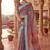 turquoise blue chanderi kalamkari printed ready to wear saree