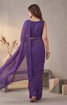 purple chanderi bandhani digital print bollywood saree 2