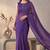 purple chanderi bandhani digital print bollywood saree