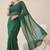 green chanderi dot digital print bollywood saree