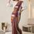 Multicolor linen striped bollywood digital print saree