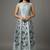 Light grey floral embroidered anarkali kurta set