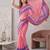 baby pink chanderi geometric digital print bollywood saree