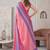 baby pink chanderi geometric digital print bollywood saree
