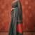 greyish- green chanderi striped & geometric printed ready to wear saree