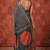 greyish- green chanderi striped & geometric printed ready to wear saree