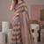 Multicolor linen striped bollywood digital print saree