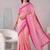peach pink chanderi block digital print bollywood saree
