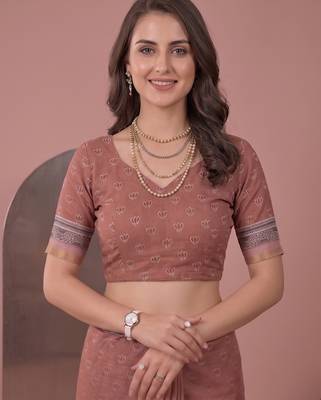 Cinemon linen block print bollywood digital print saree 4